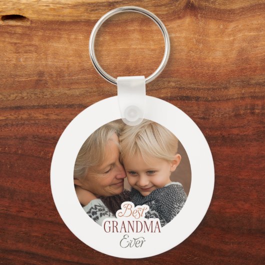 Custom Photo Best Grandma Ever Sleutelhanger (Achterkant)