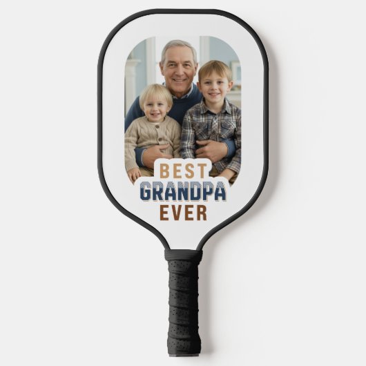 Custom Photo Best Grandpa Ever Pickleball Paddle (Voorkant)