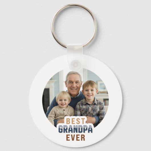 Custom Photo Best Grandpa Ever Sleutelhanger (Achterkant)