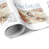 Custom Photo Birthday Gift Wrap for Adults & Teens Cadeaupapier (Rol Hoek)