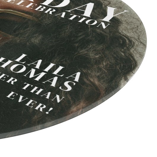 Custom Photo Birthday Party Magazine Cover  Snijplank (Hoek)