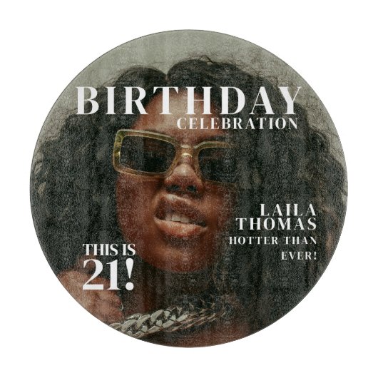 Custom Photo Birthday Party Magazine Cover  Snijplank (Voorkant)