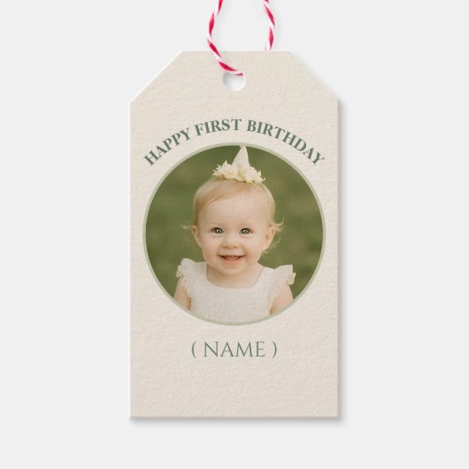 Custom Photo Birthday Sticker- Personal Invitation Cadeaulabel (Voorkant)