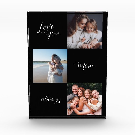Custom Photo Block, hou van je moeder zwart Fotoblokken (Voorkant)
