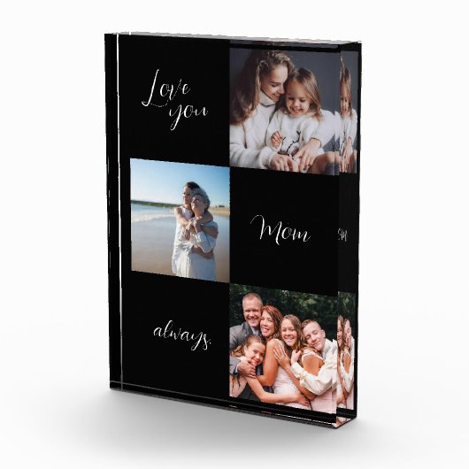 Custom Photo Block, hou van je moeder zwart Fotoblokken (Rechts)