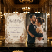 Custom Photo Bohemian Pampas Floral Rustic  Save The Date