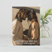 Custom Photo Boho Wedding Invites  Kaart (Staand voorkant)