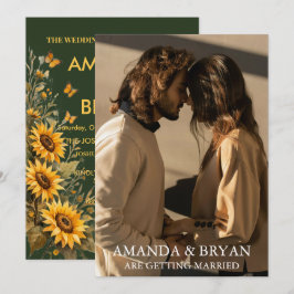 Custom Photo Boho Wedding Invites  Kaart