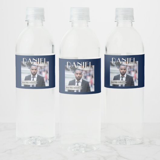 Custom Photo Bottle Label, Birthday Magazine Cover Waterfles Etiket (Flessen)