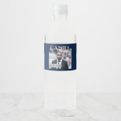 Custom Photo Bottle Label, Birthday Magazine Cover Waterfles Etiket (Voorkant)