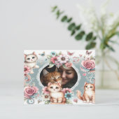 Custom Photo Briefkaart voor Cat Mom & Pet Lovers (Staand voorkant)