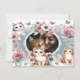 Custom Photo Briefkaart voor Cat Mom & Pet Lovers
