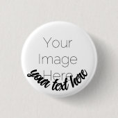 Custom Photo Button Pin – Personalized text Badge (Voorkant)