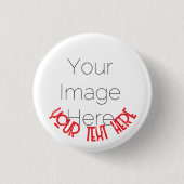 Custom Photo Button Pin – Personalized text Badge (Voorkant)