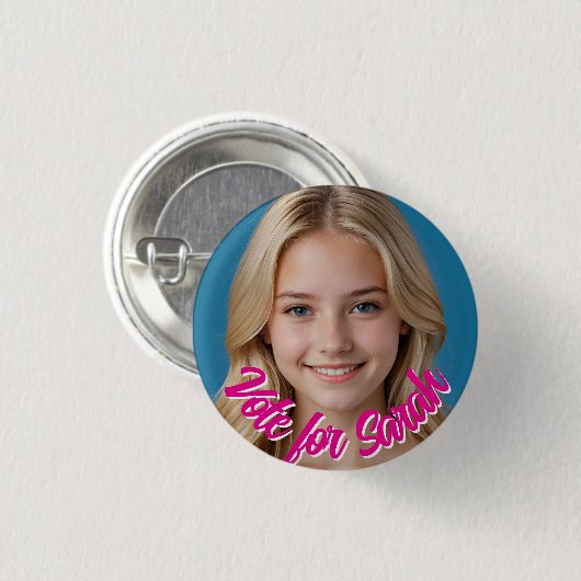Custom Photo Button Pin – Personalized text Badge  (Voorkant /achterkant)