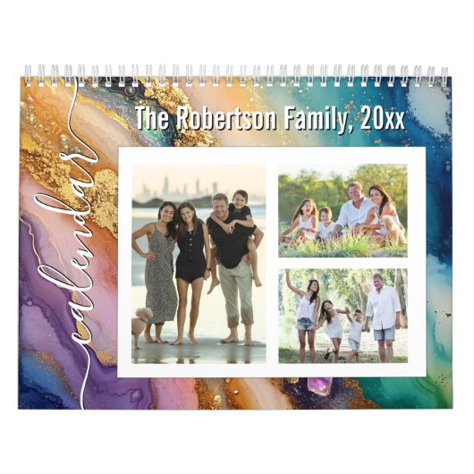 Custom Photo Calendar Beautiful Glitter Agate Kalender (Hoes)