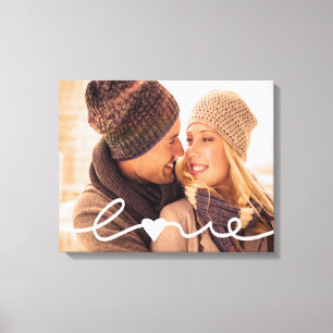 Custom Photo Canvas Hand Lettered Love Script