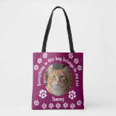 Custom Photo Cat Lover Tote Bag (Voorkant)