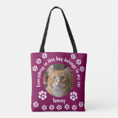 Custom Photo Cat Lover Tote Bag (Achterkant)