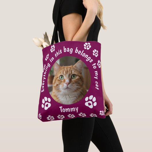 Custom Photo Cat Lover Tote Bag (Dichtbij)
