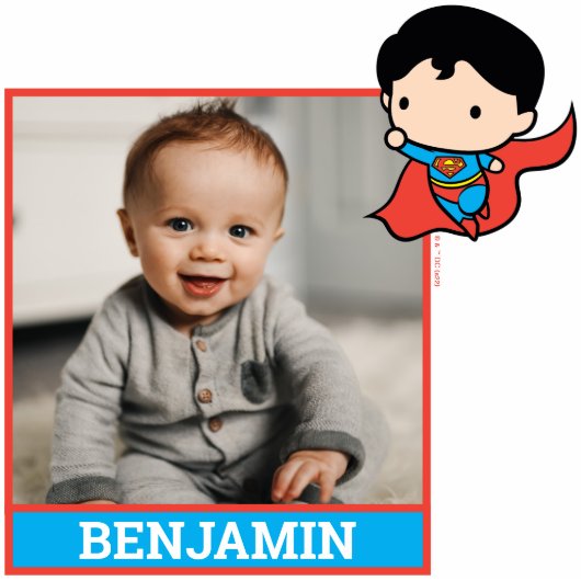 Custom Photo Chibi Superman Cutout Staand Fotobeeldje (Voorkant)