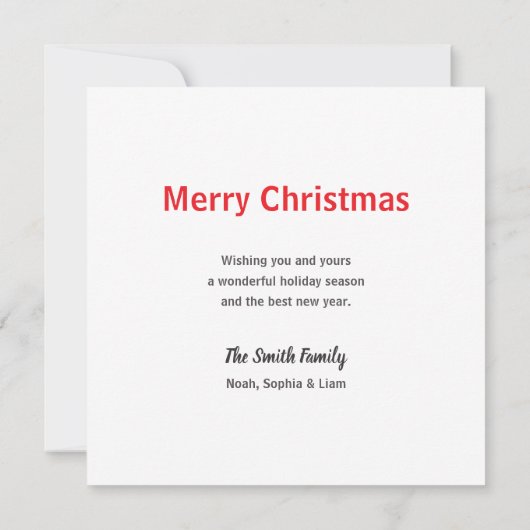 Custom Photo Christmas Card with Wreath Kaart (Achterkant)