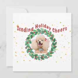 Custom Photo Christmas Card with  Wreath Kaart