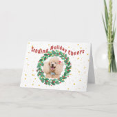 Custom Photo Christmas Card with  Wreath Kaart (Voorkant)