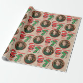Custom Photo Christmas Gift Wrap 6-7 Trendy Cadeaupapier (Uitgerold)