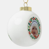 custom photo Christmas holly ceramic ornament (Links)
