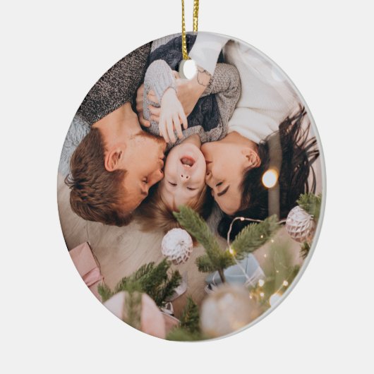 Custom Photo Christmas  Keramisch Ornament (Links)