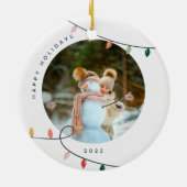 Custom Photo Christmas Ornament with Lights (Achterkant)