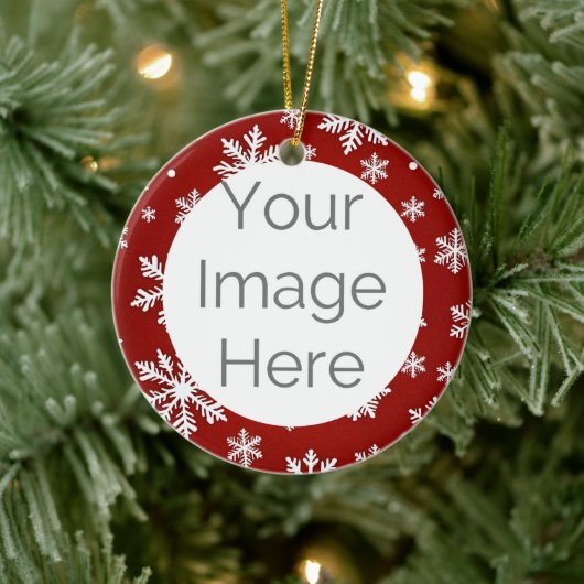 custom photo christmas snow  keramisch ornament (Boom)