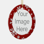 custom photo christmas snow  keramisch ornament (Rechts)