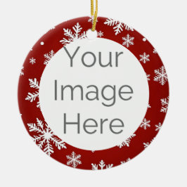 custom photo christmas snow  keramisch ornament