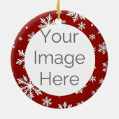 custom photo christmas snow  keramisch ornament (Achterkant)