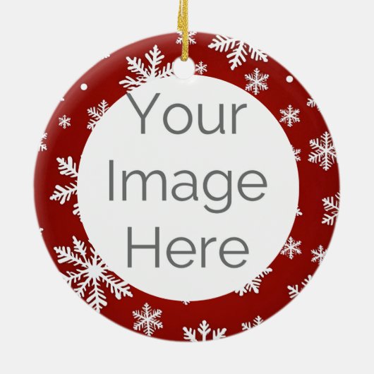 custom photo christmas snow  keramisch ornament (Achterkant)