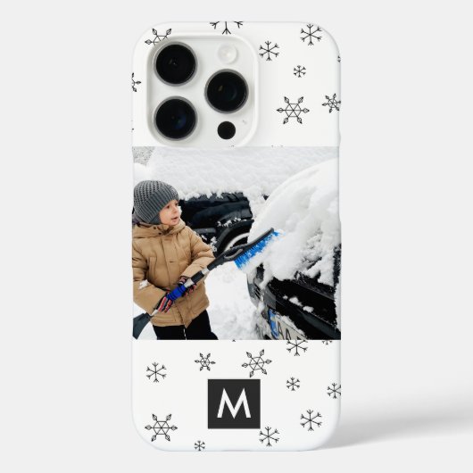Custom Photo Christmas Snowflakes Monogram Case-Mate iPhone Case (Achterkant)