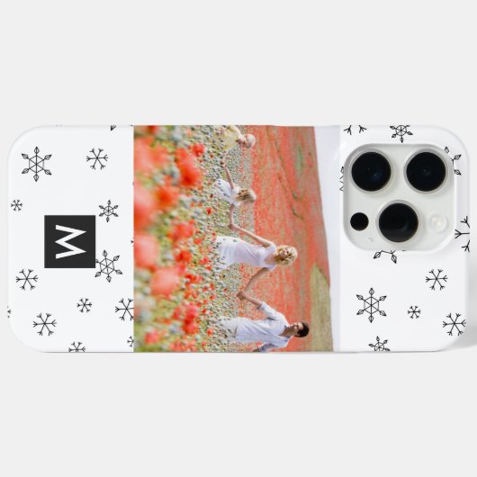 Custom Photo Christmas Snowflakes Monogram Case-Mate iPhone Case (Achterkant (horizontaal))