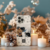 Custom Photo Christmas Snowflakes Monogram Case-Mate iPhone Case