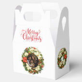 Custom Photo Christmas Wreath Favor Gift Box Bedankdoosjes (Geopend)
