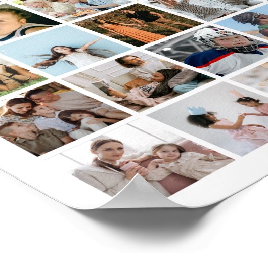 Custom Photo Collage 100 Pictures Square Grid Poster (Hoek)