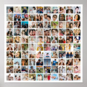 Custom Photo Collage 100 Pictures Square Grid Poster (Voorkant)