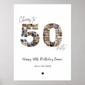 Custom Photo Collage 50th Birthday Poster Gift (Voorkant)