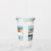 Custom Photo Collage Acrylic Tumbler with Text Acryl Drinkbeker (Rechts)