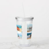 Custom Photo Collage Acrylic Tumbler with Text Acryl Drinkbeker (Links)