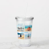 Custom Photo Collage Acrylic Tumbler with Text Acryl Drinkbeker (Achterkant)
