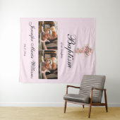 Custom Photo Collage Christening Baptism Backdrop Wandkleed (In Situ (horizontaal))
