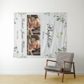 Custom Photo Collage Christening Baptism Backdrop Wandkleed (In Situ (horizontaal))