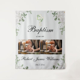 Custom Photo Collage Christening Baptism Backdrop Wandkleed